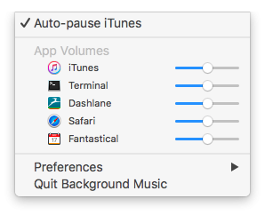 control volume for different programs on mac